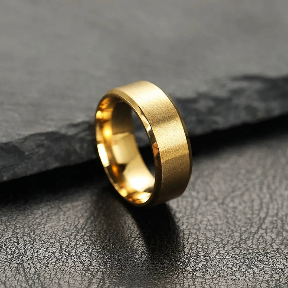 Fashion Charm Jewelry Ring for Men Women Stainless Steel Black Rings Wedding Engagement High Quality Matte Male Accessory