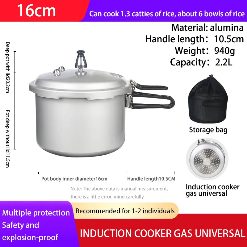 Portable Folding Handle Pressure Cooker 2.2L/3.2L/4.5L Suitable For Outdoor Camping Hiking Climbing High Altitude Fast Cooking