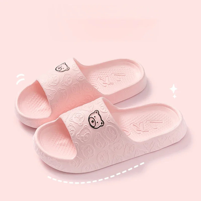 New Fashion Summer Couple Cosy Flat Slides Lithe Thin Soft Sole Sandals For Women Men Slippers Gent Shoes Home Indoor Flip Flops