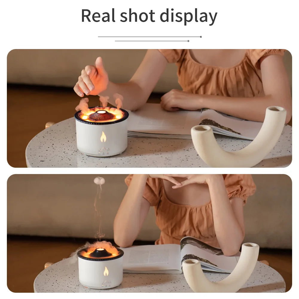 Jellyfish Volcano Fire Flame Aroma Air Humidifier Diffuser Essential Oil Electric Smell for Home Perfume Cool Mist Maker