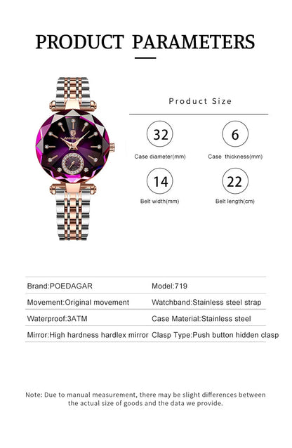 POEDAGAR Luxury Elegant Ladies Wristwatch Waterproof Stainless Steel Watch for Woman Simple Casual Dress Women's Quartz Watches