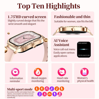 New For HUAWEI FIT3 Smart Watch Women 1.75" HD Display Heart Rate Sport Fitness IP68 Waterproof BT Call Smartwatch For Lady Gift