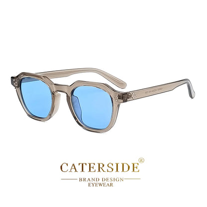 CATERSIDE Retro Polarized Sunglasses Men Ultralight TR90 Frame Polygon Women Sun Glasses Outdoor High Quality Travel  Eyewear