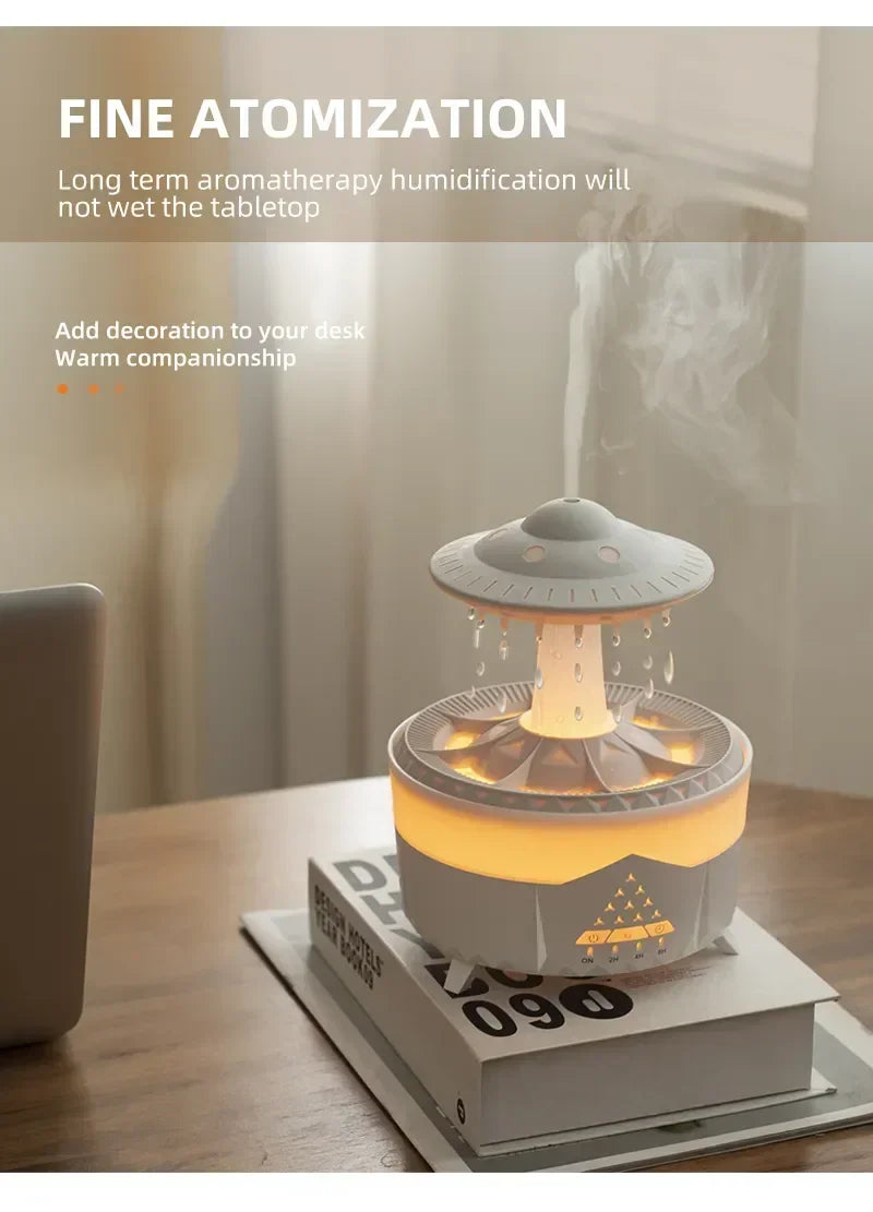 Rain Cloud Night Light humidifier with raining water drop sound and 7 color led light essential oil diffuser aromatherapy