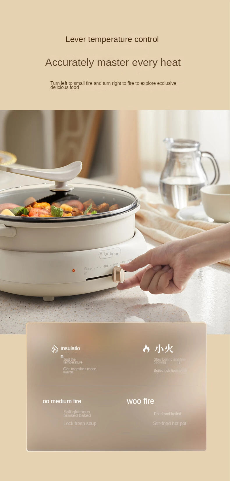 Electric chaffy dish electric steamer multi-purpose pot electric cooker multi-purpose pot split household