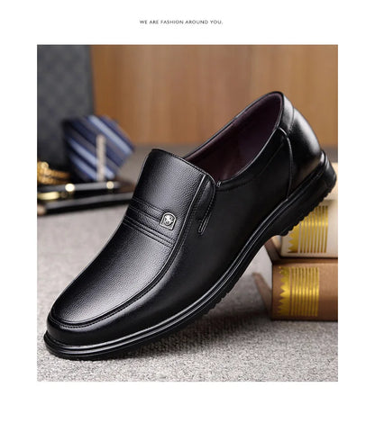 Leather Men Formal Shoes Luxury Brand 2025 Men's Loafers Dress Moccasins Breathable Slip on Black Driving Shoes Plus Size 38-46