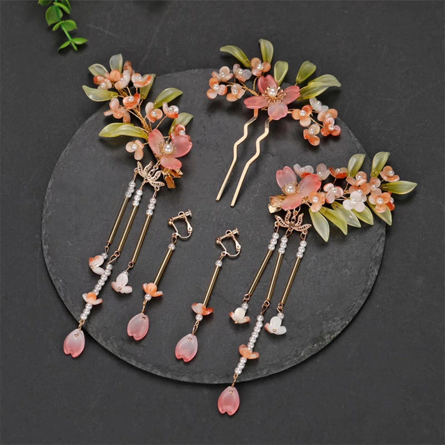 Chinese Hanfu Hair Accessories Set Hair Clip Hairpins Haircomb Bridal Headdress Retro Wedding Hair Accessories Headwear Gift