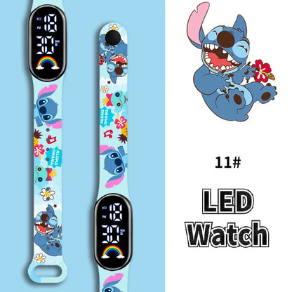 Disney Cartoon Stitch Children Watches Girls Fashion Bracelet LED Women Watch Kids Electronic Digital Waterproof Clock