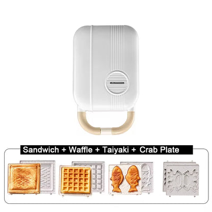 DMWD Multi-Function Breakfast Maker Electric Sandwich Machine  Waffle Donuts  Octopus Balls Taiyaki Light Food Machine 5 Plates