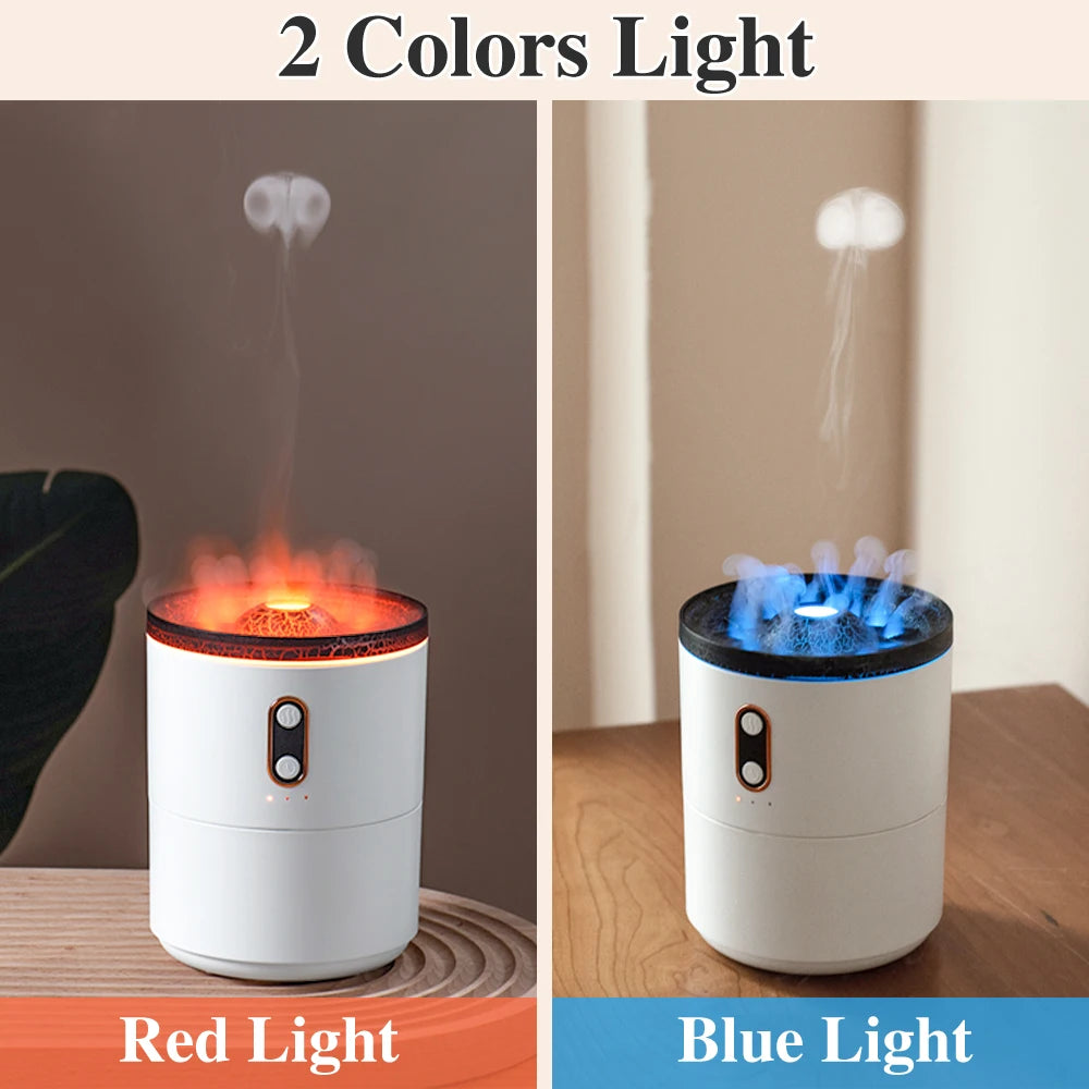 Jellyfish Volcano Fire Flame Aroma Air Humidifier Diffuser Essential Oil Electric Smell for Home Perfume Cool Mist Maker