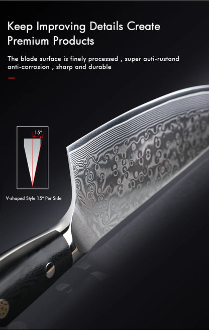 F.YOUNG 8 Inch Professional Chef's Knives Japanese 67 Layer Damascus Steel VG10 Core Super Sharp Meat Vegetable Kitchen Knife