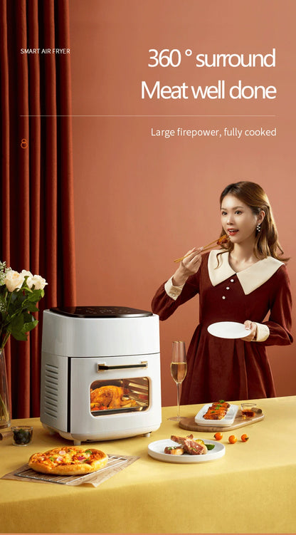 15L Multifunction Digital Air Fryer Without Oil Electric Oven, Dehydrator, Air Fryer with LED Touch Panel Large Display Window