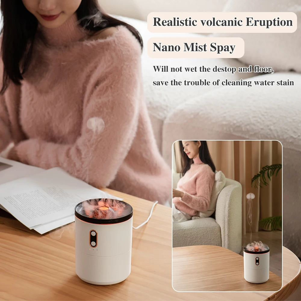 Jellyfish Volcano Fire Flame Aroma Air Humidifier Diffuser Essential Oil Electric Smell for Home Perfume Cool Mist Maker