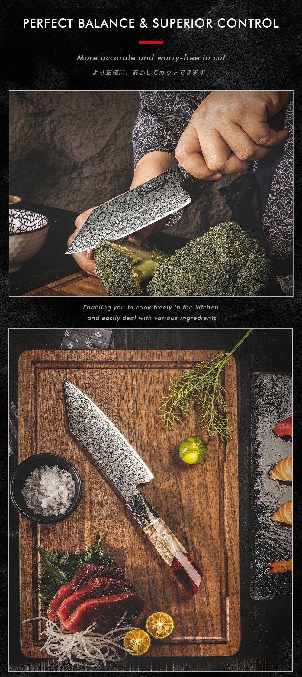 Grandsharp 5.5 inch Japanese Bunka Kitchen Knife 67 Layers Damascus Steel Chef Knives Fruit Meat Vegetables Cutter Cooking Tools