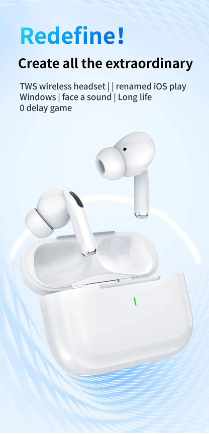 2024 New Air Pro True Wireless Bluetooth Earphones Headphones HiFi Sound Low Latency Noise Reduction Earbuds for IPhone Android