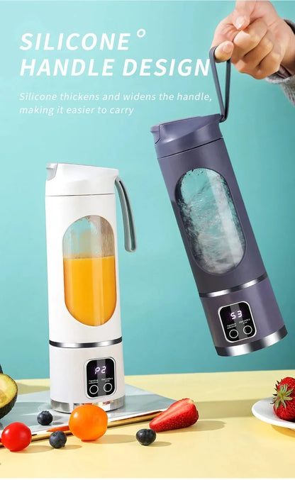 Portable Fruit Juicer 450ml Capacity 8 Blades 3 Gears USB Rechargeable Blender Ice Crusher for Shakes and Smoothies Juicer Cup