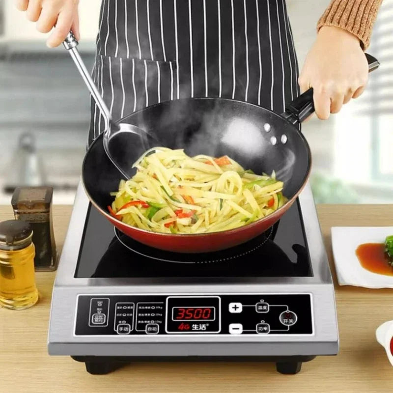 220V High-power Induction Cooker 3500W Stainless Steel Induction Cooker Household Stir-fry Flat Stovetop Induction Cooktop