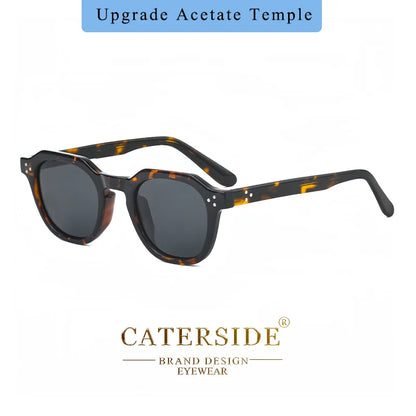 CATERSIDE Retro Polarized Sunglasses Men Ultralight TR90 Frame Polygon Women Sun Glasses Outdoor High Quality Travel  Eyewear