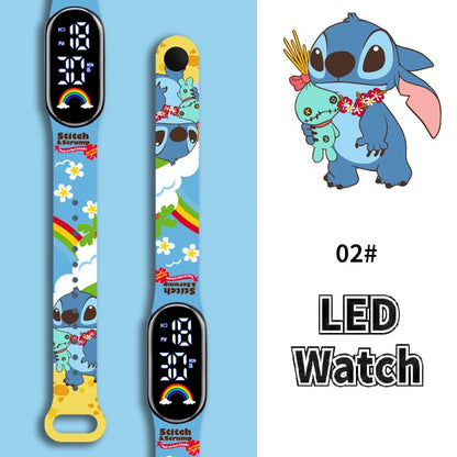 Disney Cartoon Stitch Children Watches Girls Fashion Bracelet LED Women Watch Kids Electronic Digital Waterproof Clock