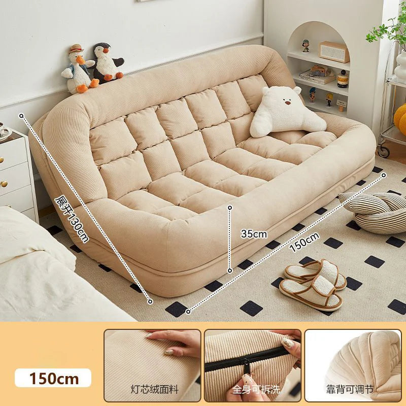 Folding Sofa Angle Adjustable Sofa Bed Sleepable Bedroom Living Room Leisure Chair Recliner Tatami Seating Furniture