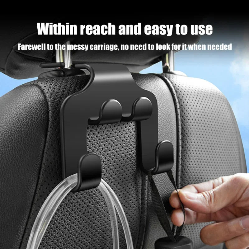 Double Head Phone Hanger 1/2pcs Multifunctional Car Seat Back HookHeadrest Hanging Bag Storage Hanger Car Interior Accessories