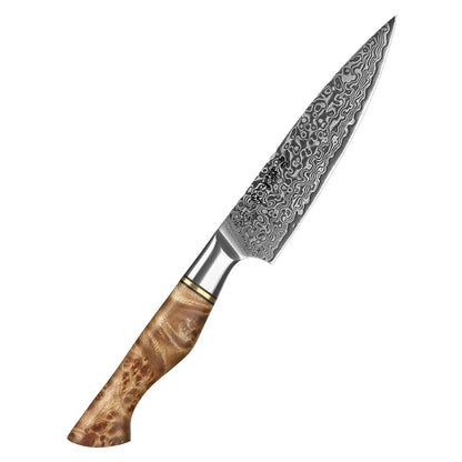 HEZHEN 5 inch Utility Knife Real 67 Layer Damascus Super Steel Super Cook Knife Pretty Peeling Knife Super Sharp Kitchen Knife