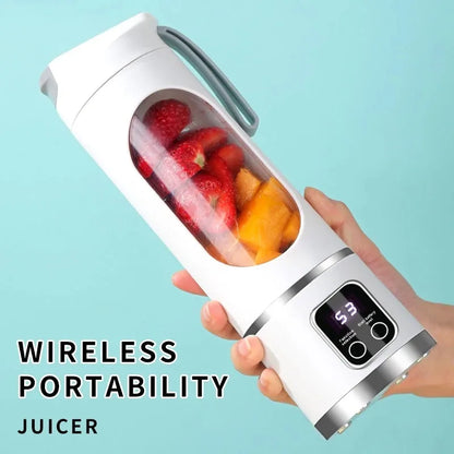 Portable Fruit Juicer 450ml Capacity 8 Blades 3 Gears USB Rechargeable Blender Ice Crusher for Shakes and Smoothies Juicer Cup