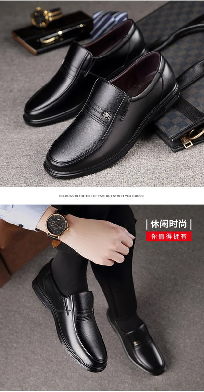 Leather Men Formal Shoes Luxury Brand 2025 Men's Loafers Dress Moccasins Breathable Slip on Black Driving Shoes Plus Size 38-46