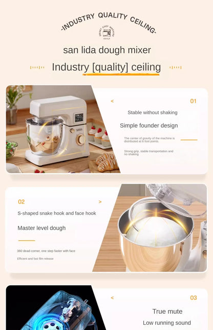 220V Stand Mixer Flour-Mixing Machine Kneading Dough Fermentation Integrated Stirring Noodles Noodles Fresh Milk Machine