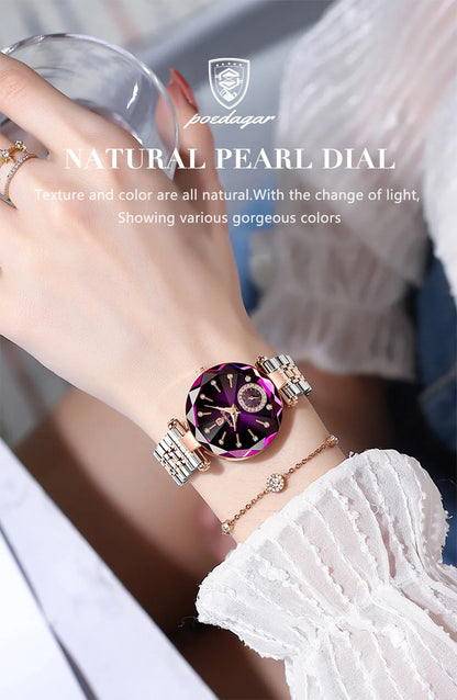 POEDAGAR Luxury Elegant Ladies Wristwatch Waterproof Stainless Steel Watch for Woman Simple Casual Dress Women's Quartz Watches