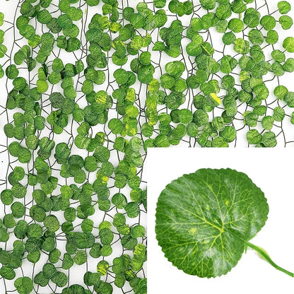 Artificial Green Ivy Leaf Rattan Creeper Leaves Vine Hanging Garland DIY Fake Flowers Plants for Garden Wedding Party Home Decor