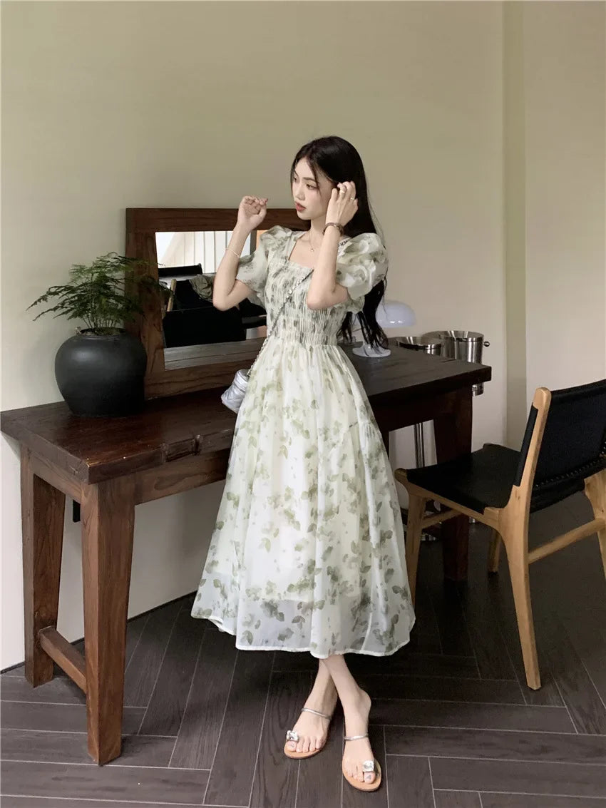 2024 Summer New Women's Student White Pile Up Skirt Umbrella Skirt High Waist Medium Length A- Line Skirt Long Dress