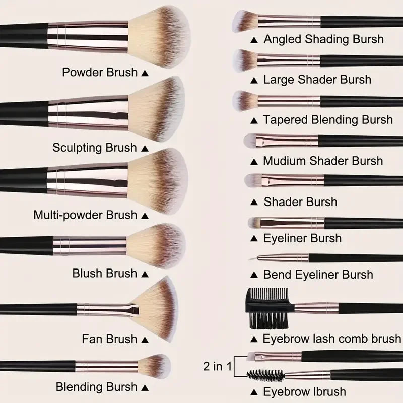 Professional 3-20PCS Makeup Brushes Set Eyeshadow Foundation Concealer Blending Blush Brush Kabuki Soft Fluffy Women Beauty Tool