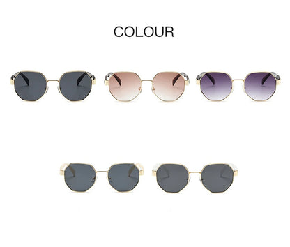 New Retro Sunglasses Women Fashion Polygonal Metal Frame Sunglasses Men Luxury Brand Designer Decorative Sun Glasses Uv400