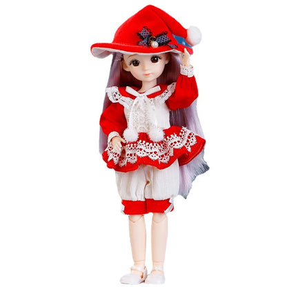 BJD Doll and Clothes Multiple Removable Joints 30cm 1/6 3D Eyes Doll Girl  Dress Up Birthday Gift Toy