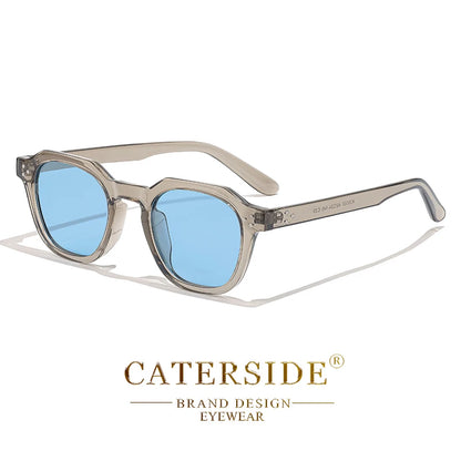 CATERSIDE Retro Polarized Sunglasses Men Ultralight TR90 Frame Polygon Women Sun Glasses Outdoor High Quality Travel  Eyewear