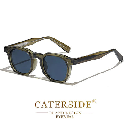 CATERSIDE Retro Punk Men Sunglasses Small Frame Square Personalized Design Sun Glasses Women Travel Party Business Festival Gift