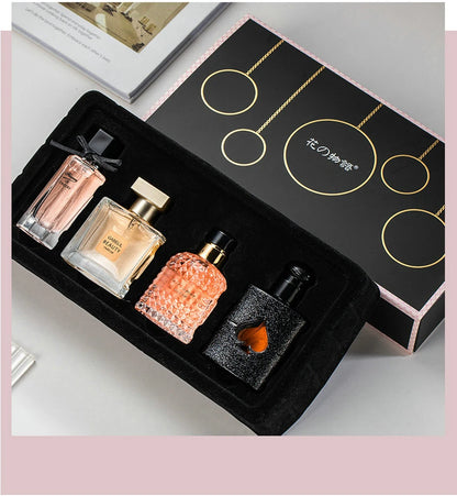 Gift Box Four Piece Set Women Perfume Spray 105ml Floral Scent Lasting Fragrance Pheromone Eau De Parfum Men Cologne Balminess