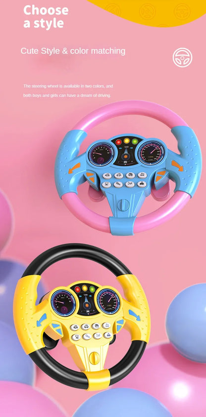 Infant Shining Simulation Steering Wheel Toys Children's Toy Kids Early Education Copilots Stroller Steering Wheel Vocal Toys