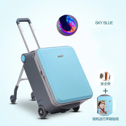 Children's lazy suitcase, children can sit and ride, men women, baby travel trolley luggage, baby stroller, artifact, boarding