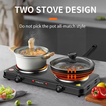 2000W Multi functional Home Kitchen Dual pot Electric Stove Portable Kitchen Durable  cast iron hotplate  induction cookers