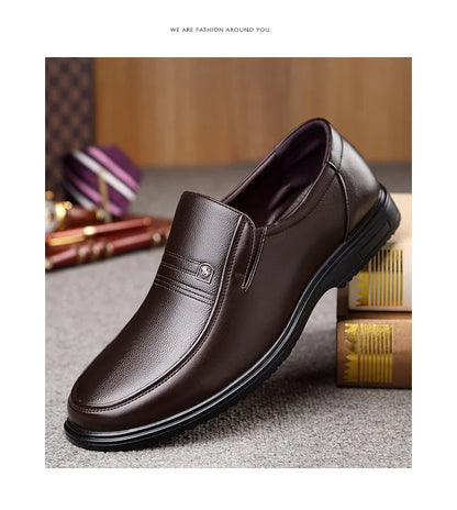 Leather Men Formal Shoes Luxury Brand 2025 Men's Loafers Dress Moccasins Breathable Slip on Black Driving Shoes Plus Size 38-46