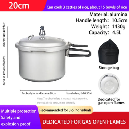 Portable Folding Handle Pressure Cooker 2.2L/3.2L/4.5L Suitable For Outdoor Camping Hiking Climbing High Altitude Fast Cooking