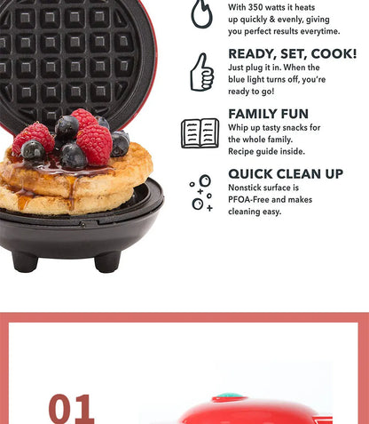 110V&220V Electric Mini Waffles Maker Machine Kitchen Cooking Appliance for Kids Breakfast Dessert  Pot    Small Fried Eggs