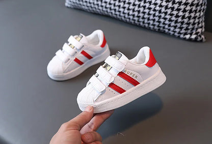 Children's Sneakers Kids Fashion Design White Non-slip Casual Shoes Boys Girls Hook Breathable Sneakers Toddler Outdoor Shoes