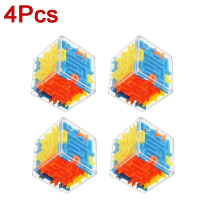 3D Maze Magic Cube Six-sided Transparent Puzzle Speed Cube Rolling Ball Magic Cubes Maze Toys For Children Stress Reliever Toys