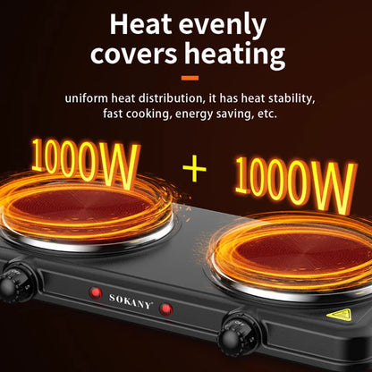 2000W Multi functional Home Kitchen Dual pot Electric Stove Portable Kitchen Durable  cast iron hotplate  induction cookers