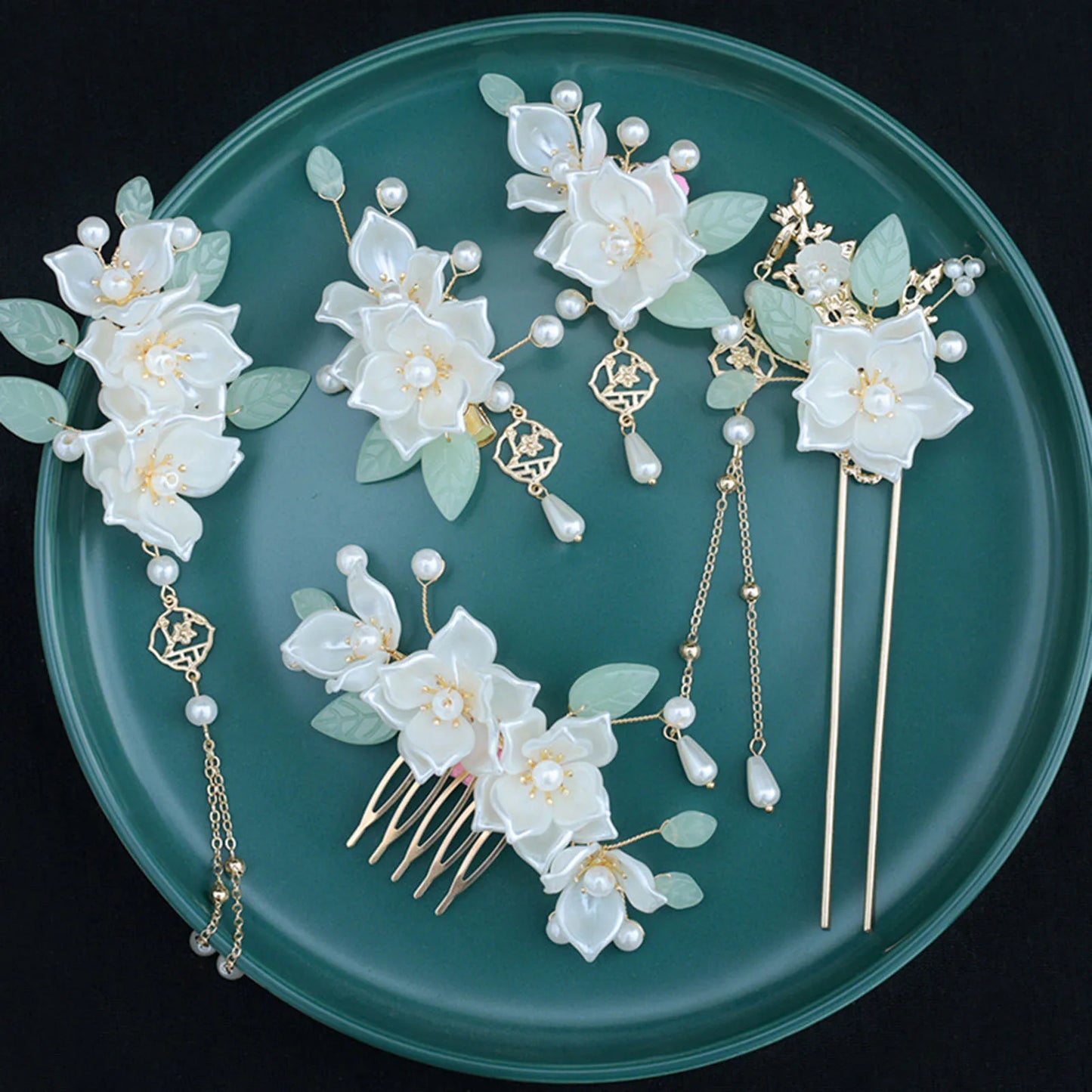 Chinese Hanfu Hair Accessories Set Hair Clip Hairpins Haircomb Bridal Headdress Retro Wedding Hair Accessories Headwear Gift