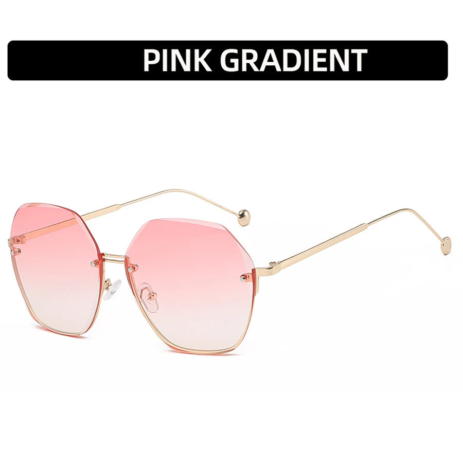 Brand Design 2024 Fashion New Polygonal Metal Sunglasses Retro Ladies Glasses Classic Trend Luxury Driving Travel Eyewear