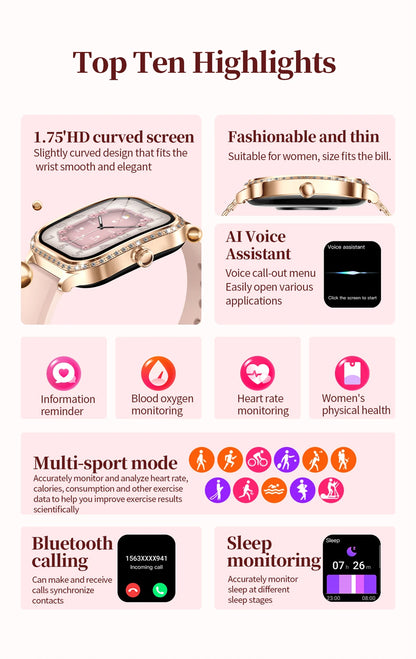 New For HUAWEI FIT3 Smart Watch Women 1.75" HD Display Heart Rate Sport Fitness IP68 Waterproof BT Call Smartwatch For Lady Gift